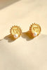 Alexander the Great coin pearl stud earrings - Gather Brooklyn