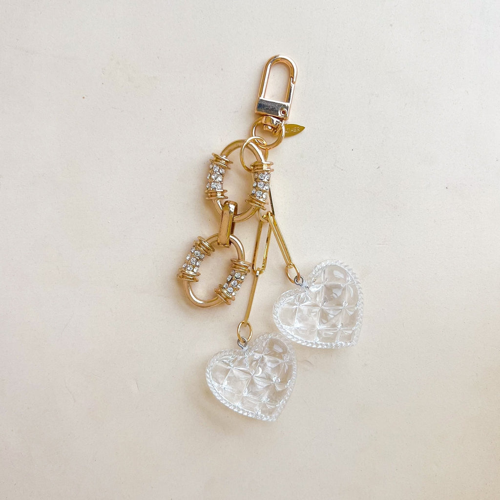 Crystal Heart Bag Charm - Gather Brooklyn