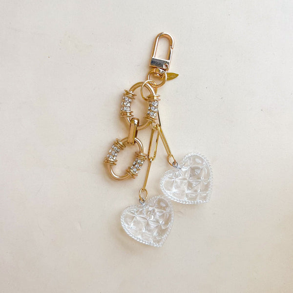 Crystal Heart Bag Charm - Gather Brooklyn