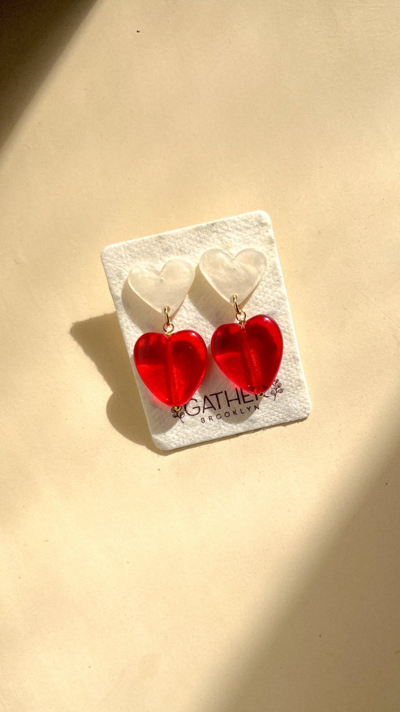 Double Heart Earrings - Gather Brooklyn