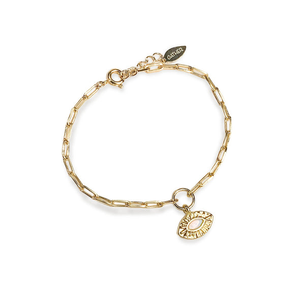 Evil Eye Link Bracelet - Gold - Gather Brooklyn