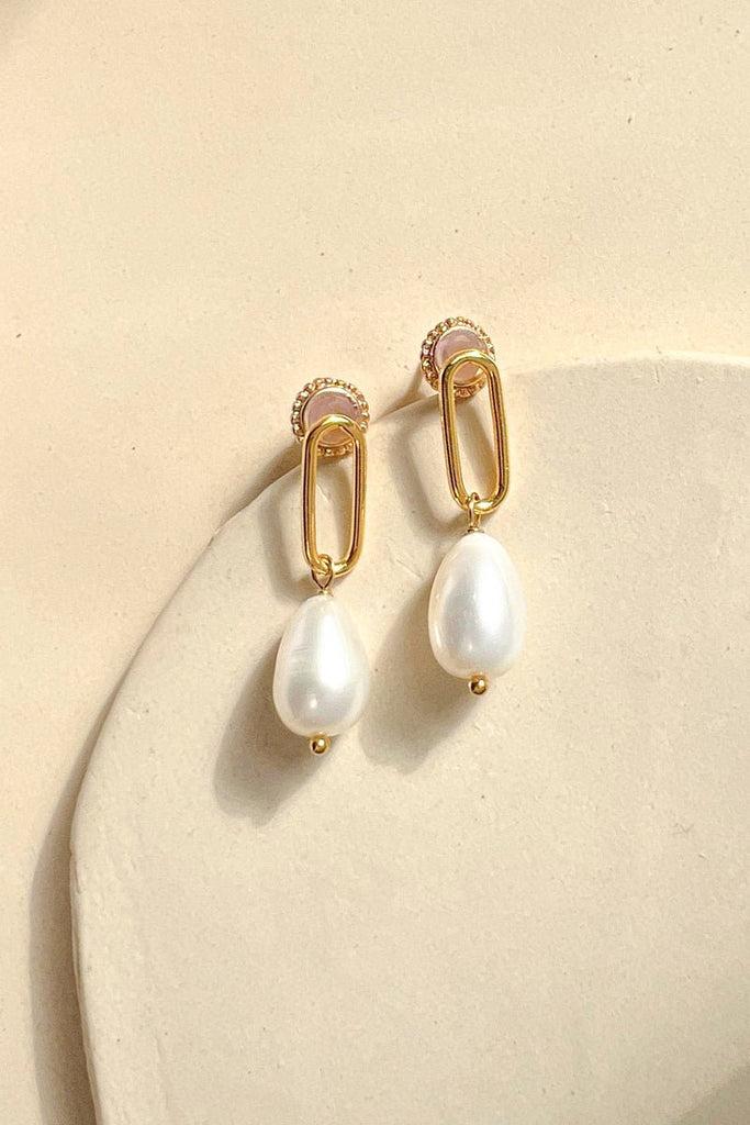 Macaria Pearl Drop Earrings - Gather Brooklyn