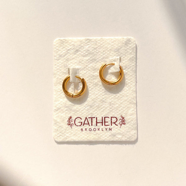 Minimalist Gold Hoop Earrings - Gather Brooklyn