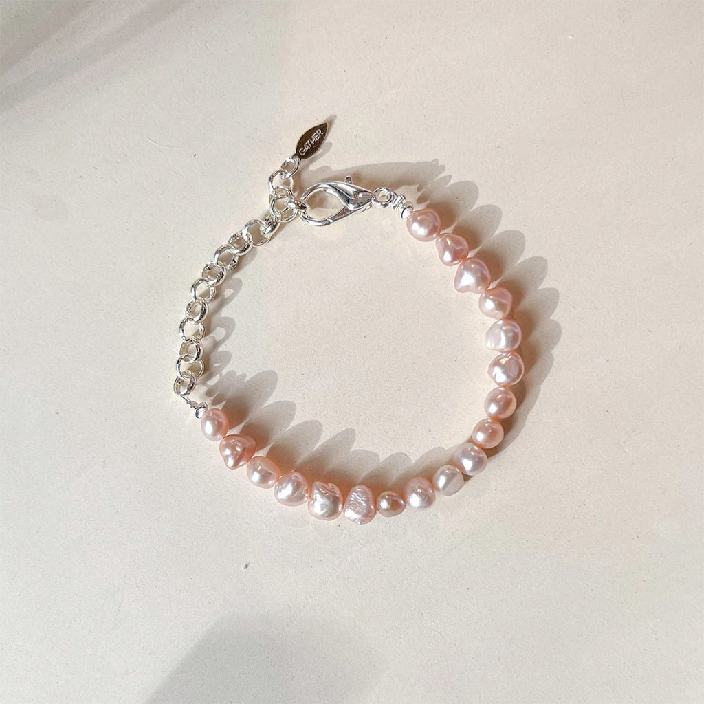 Petal Pearl Bracelet - Silver - Gather Brooklyn