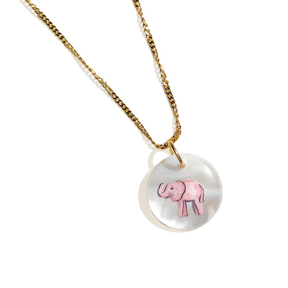 Pink Elephant Charm Necklace Gather Brooklyn