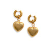 Puffed Heart Hoop Earrings - Gather Brooklyn