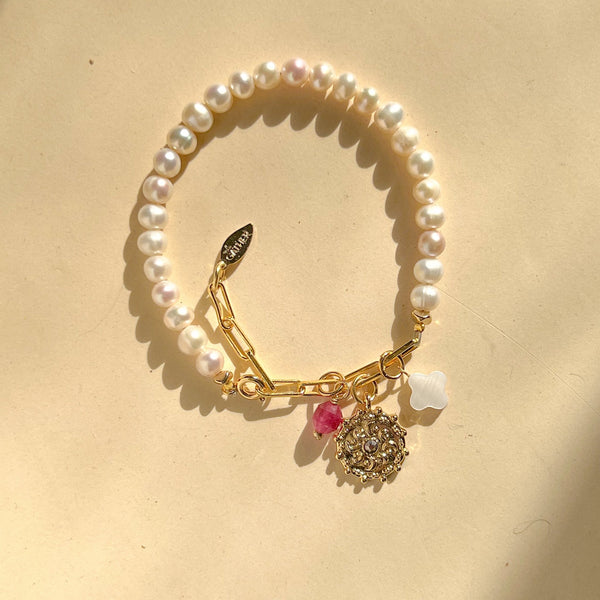 Tory Charms & Pearl Bracelet - Gather Brooklyn