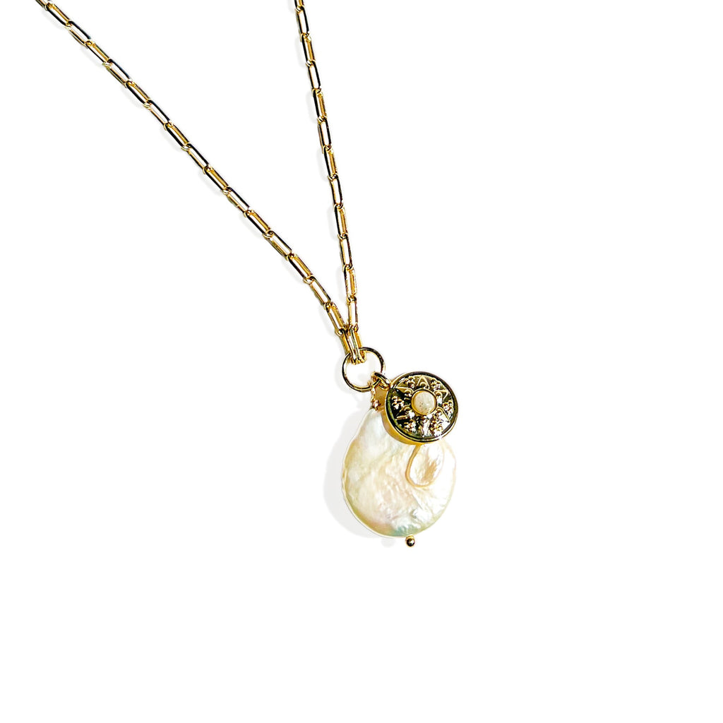 Artemis Coin & Pearl Necklace - Gather Brooklyn
