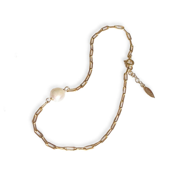 Handcrafted Pearl Anklet, Ethically Sourced, Elegant Sustainable Design Gather Brooklyn