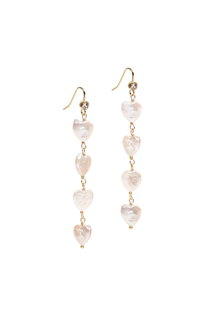 Freya Pearl Earrings - heart shaped pearl statement earring - party earring -  Gather Brooklyn