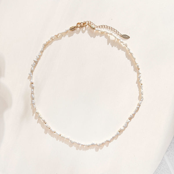 Rita Mini Rice Pearl Necklace - Gather Brooklyn