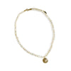 Rosette Charm & Pearl Necklace - Gather Brooklyn